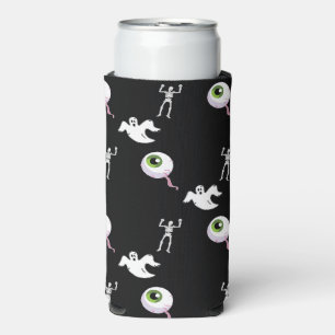 Rafraîchisseur Pour Canette Slim Motif d'Halloween en noir