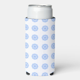 Rafraîchisseur Pour Canette Slim Motif d'hiver bleu clair Snowflake