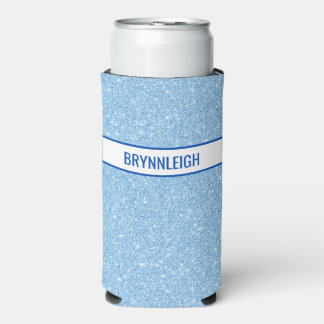 Rafraîchisseur Pour Canette Slim Navy + Faux Glitter Bleu