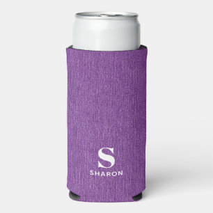 Rafraîchisseur Pour Canette Slim Nom du monogramme Denim violet Imprimer mince