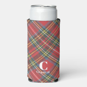 Rafraîchisseur Pour Canette Slim Nom Initial, Stewart Tartan Plaid