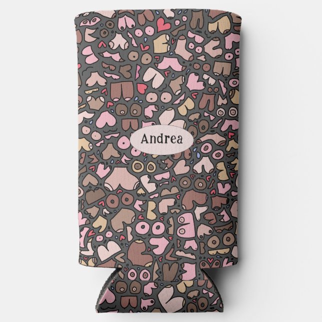 Rafraîchisseur Pour Canette Slim Nom motif mammaire neutre (Recto)