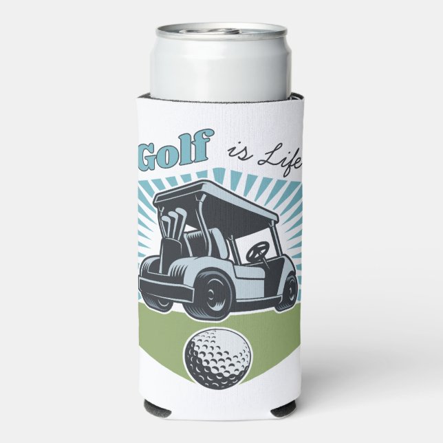 Rafraîchisseur Pour Canette Slim Nom personnalisé Golf est vie (Seltzer Verso)