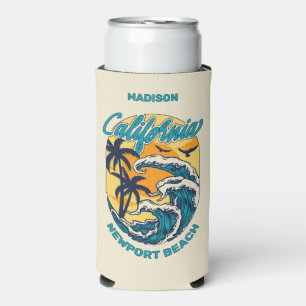 Rafraîchisseur Pour Canette Slim Nom personnalisé / Texte California Surfing