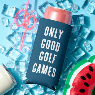 Rafraîchisseur Pour Canette Slim "Only Good Golf Games" Drôle Citation - Bleu & Bla