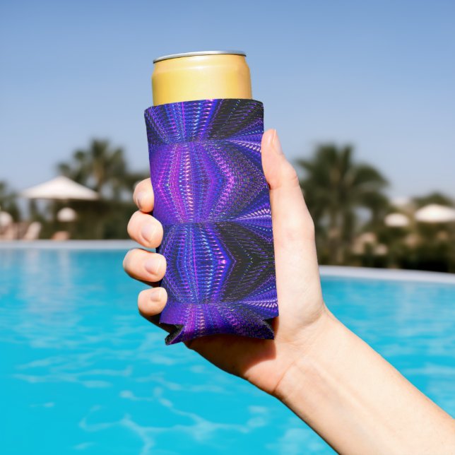 Rafraîchisseur Pour Canette Slim Papier bleu violet abstrait texturé (Piscine in situ)