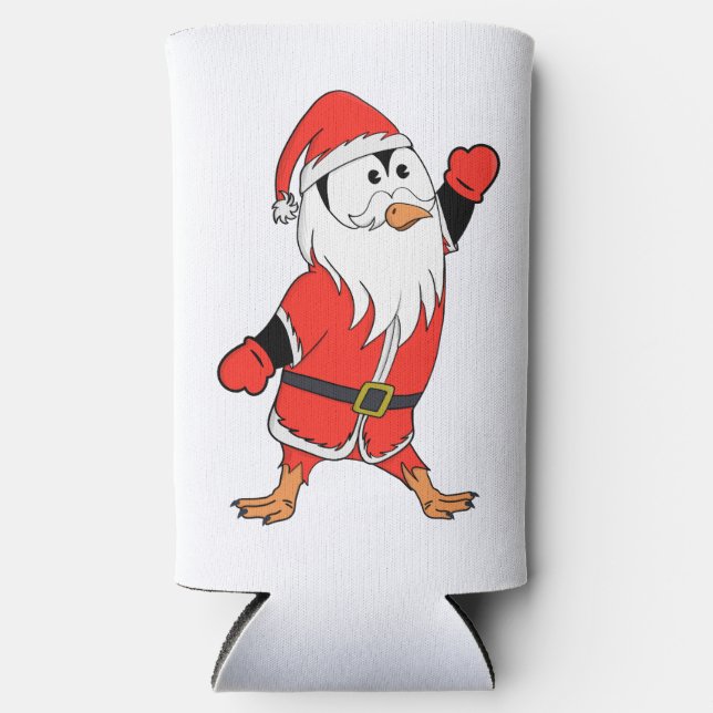 Rafraîchisseur Pour Canette Slim Père Noël Penguin Prêt pour Noël (Recto)