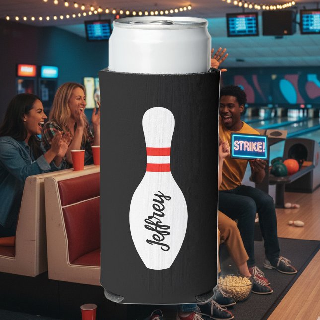 Rafraîchisseur Pour Canette Slim Personnalisé peut refroidir pour bowling fête d'an (Can cooler with bowling pin)