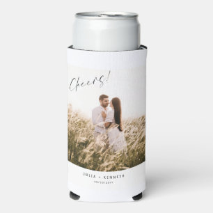 Rafraîchisseur Pour Canette Slim Photo de mariage minimaliste sur vin