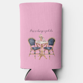 Rafraîchisseur Pour Canette Slim Pink Blue Paris Table Baguettes