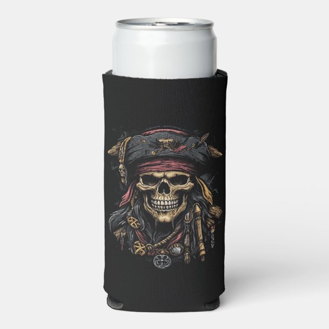 Rafraîchisseur Pour Canette Slim Pirate Mascot peut refroidir (Seltzer Recto)