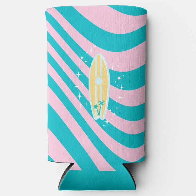 Rafraîchisseur Pour Canette Slim Plage Art, Vibes Tropicales (Recto)