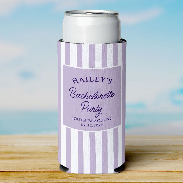 Rafraîchisseur Pour Canette Slim Plage Bachelorette Côtière Personnalisée Et Amusan (Créateur téléchargé)