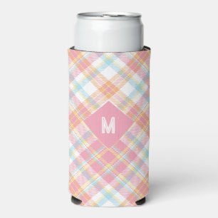 Rafraîchisseur Pour Canette Slim Plaid Monogramme personnalisé / Motif Tartan