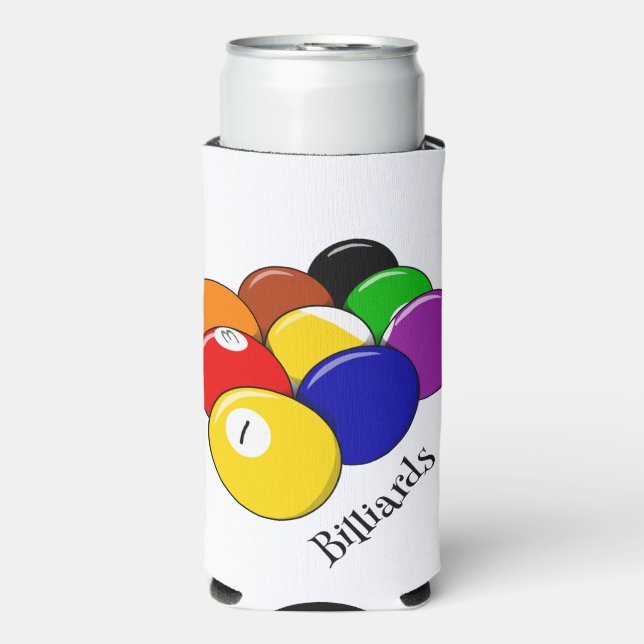 Rafraîchisseur Pour Canette Slim Pool Billard Design Seltzer Can Cooler (Seltzer Recto)