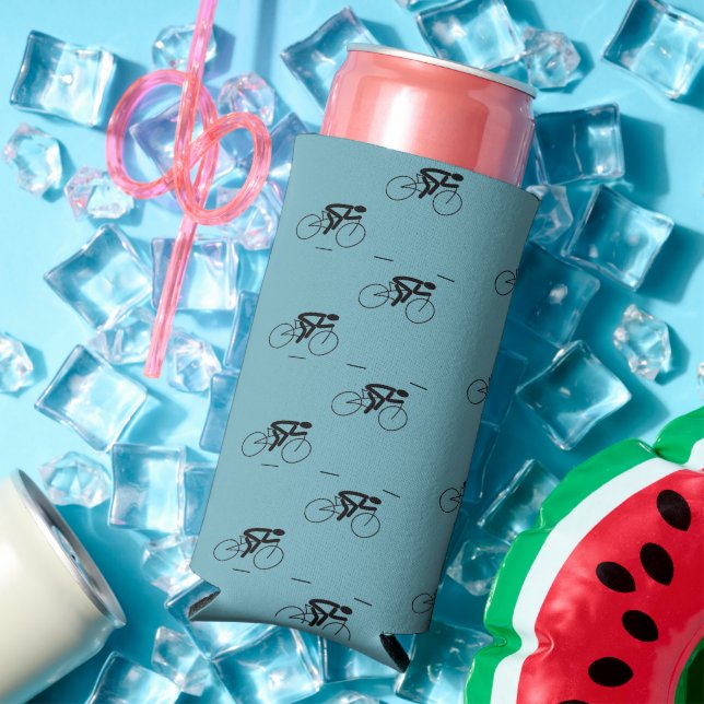 Rafraîchisseur Pour Canette Slim Potes de course motif bleu (Été in situ)