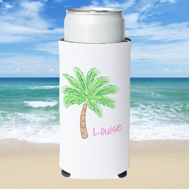 Rafraîchisseur Pour Canette Slim Preppy Palm Tree Tropical Girls Week-end Custom (Créateur téléchargé)