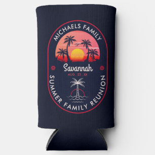 Rafraîchisseur Pour Canette Slim Réunion en famille Summer Sunset Beach Palmier
