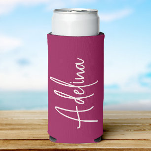 Rafraîchisseur Pour Canette Slim Script élégant Nom personnalisé Girls Beach Trip