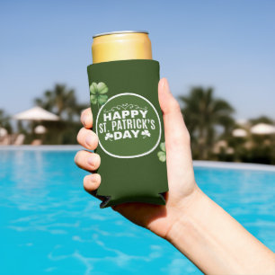 Rafraîchisseur Pour Canette Slim Shamrock de la Saint-Patrick Clover Green
