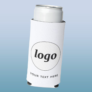 Rafraîchisseur Pour Canette Slim Simple Logo Texte Entreprise Promotion Branding