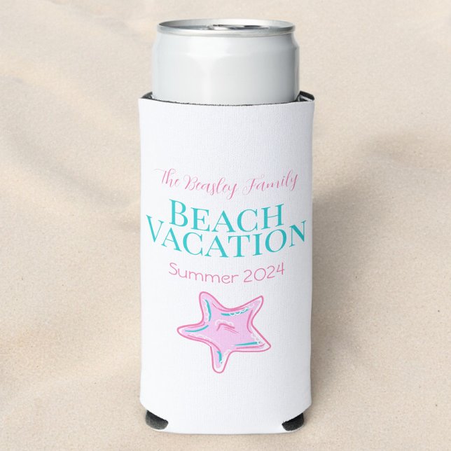 Rafraîchisseur Pour Canette Slim Starfish Custom Beach Croisière Réunion Vacances (Créateur téléchargé)