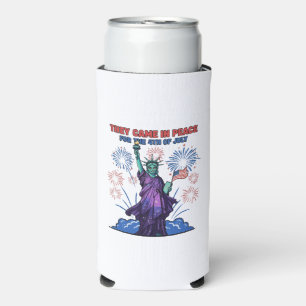 Rafraîchisseur Pour Canette Slim Statue de la Liberté Alien 4 juillet