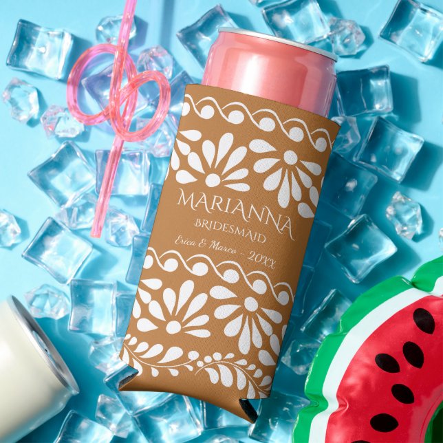 Rafraîchisseur Pour Canette Slim talavera mexicaine bridesservatrices cadeaux perso (Été in situ)