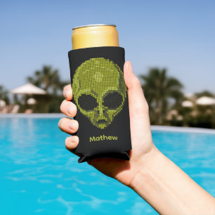 Rafraîchisseur Pour Canette Slim Tête d'alien vert personnalisée