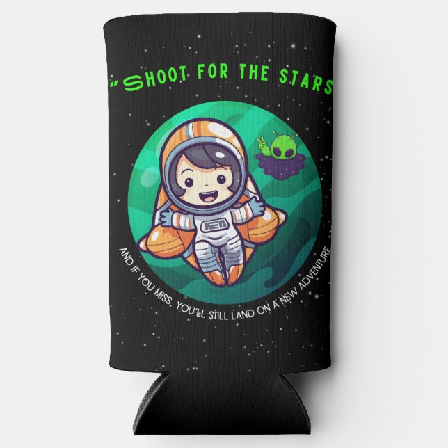 RAFRAÎCHISSEUR  POUR CANETTE SLIM TIRAGE POUR LES DÉBUTS, ASTRONAUT (Recto)
