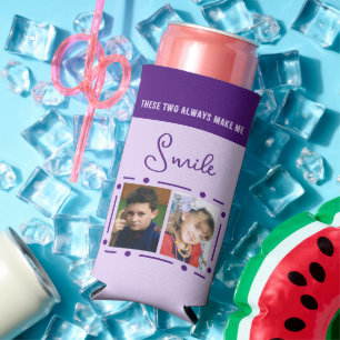 Rafraîchisseur Pour Canette Slim Toujours sourire ajouter photos initiales violet