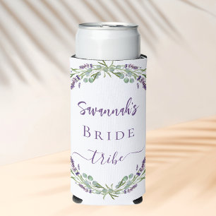 Rafraîchisseur Pour Canette Slim Tribu de mariée lavande eucalyptus verdure nom