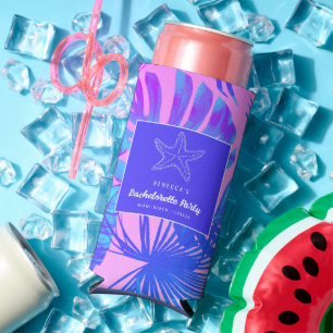 Rafraîchisseur Pour Canette Slim Tropical Starfish Beach Bachelorette Party