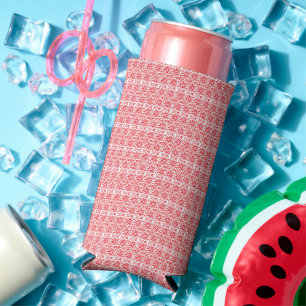 Rafraîchisseur Pour Canette Slim un arrière - plan rouge et blanc avec un motif