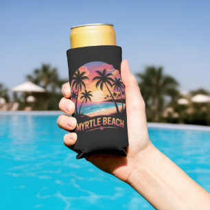 Rafraîchisseur Pour Canette Slim Vacances à Myrtle Beach Surfeur 
