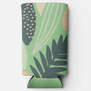 Rafraîchisseur Pour Canette Slim Vert Motif d'art feuillu