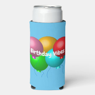 Rafraîchisseur Pour Canette Slim Vibes d'anniversaire personnalisées Ballons hélium