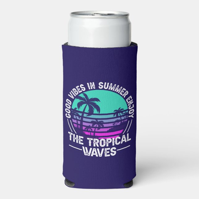 Rafraîchisseur Pour Canette Slim Vibes d'été tropicales-82646 (Seltzer Recto)