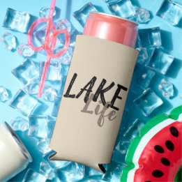 Rafraîchisseur Pour Canette Slim VIE DU LAC nautique typographique |