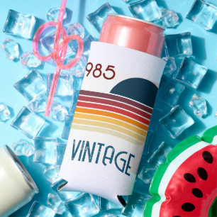 Rafraîchisseur Pour Canette Slim Vintage 1985 Retro Stripe Sun