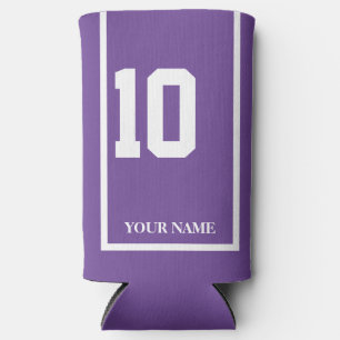 Rafraîchisseur Pour Canette Slim Violet avec Cheval Blanc 10 Housse de Selle Person
