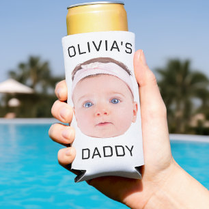 Rafraîchisseur Pour Canette Slim Visage personnalisé, Photo bébé personnalisée, Cad