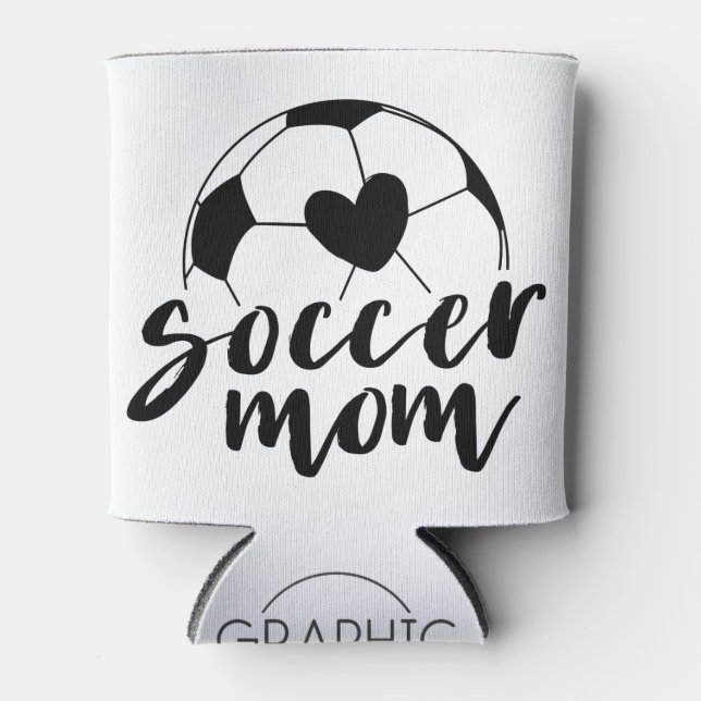 Rafraîchisseur Pour Canette Soccer Maman Heart Ball (Devant)