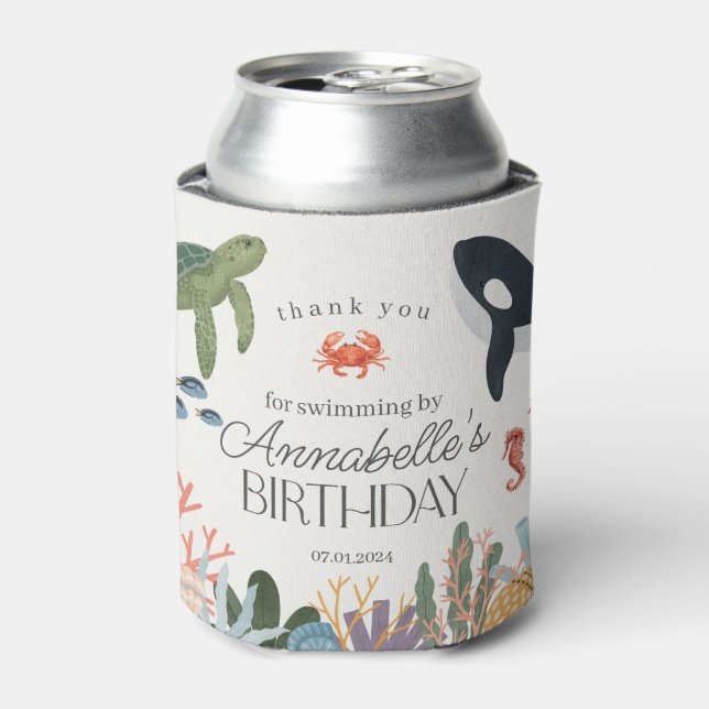 Rafraîchisseur Pour Canette Sous l'océan Mer Fête d'anniversaire Favors (Can devant)
