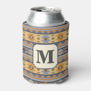 Rafraîchisseur Pour Canette Southwest Design Gold Blue Grey Tribal Motif