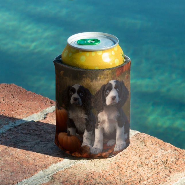 Rafraîchisseur Pour Canette Springer Spaniel Chiot Automne Citrouille de plais (Piscine in situ)