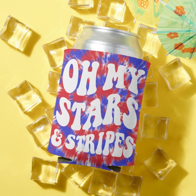 Rafraîchisseur Pour Canette Stars et rayures Retro 4 juillet (Été in situ)