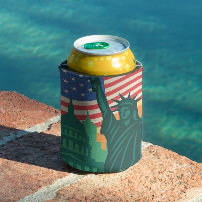Rafraîchisseur Pour Canette Statue De La Liberté 4 juillet Fête De L'Indépenda (Piscine in situ)