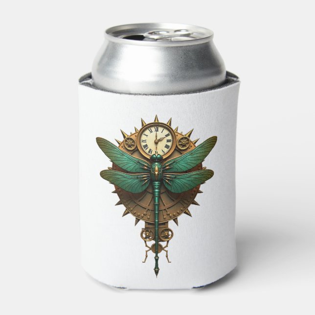 Rafraîchisseur Pour Canette Steampunk Dragonfly Victorian Art Mechanical Steam (Can devant)
