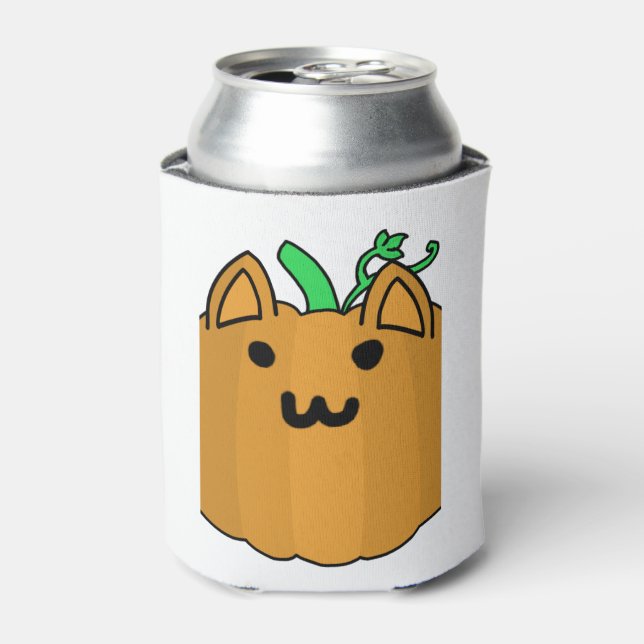 Rafraîchisseur Pour Canette Sticker Halloween Citrouille Chat (Can devant)